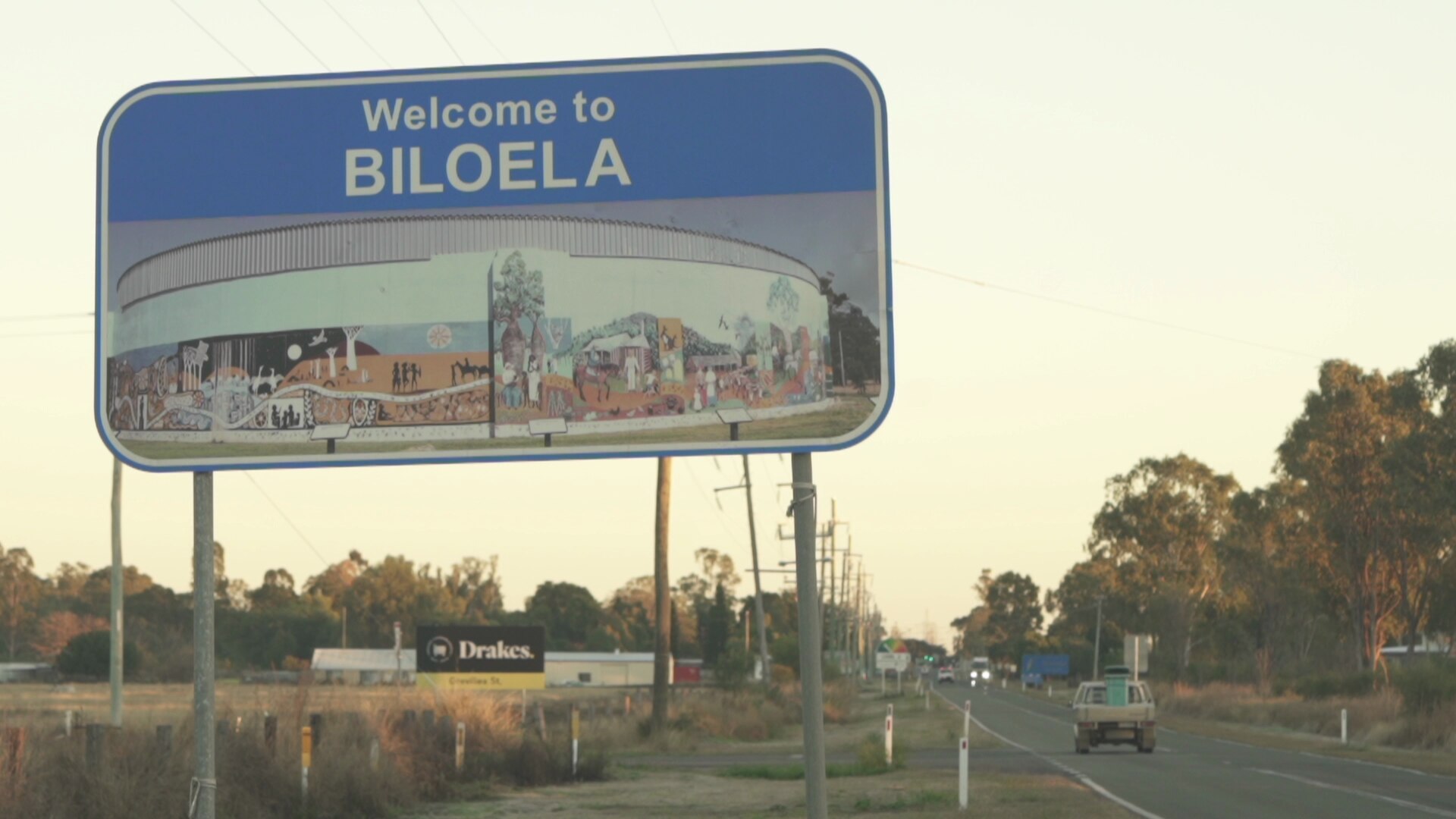 A sign saying Welcome to Biloela