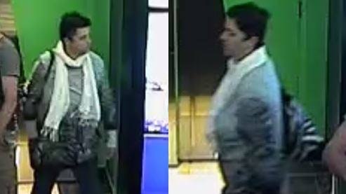 CCTV images of a woman leaving a movie theatre.