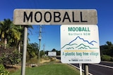A Mooball sign on the Tweed Valley Way.