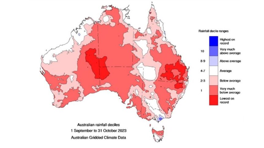 It was Australia's driest September-October period on record