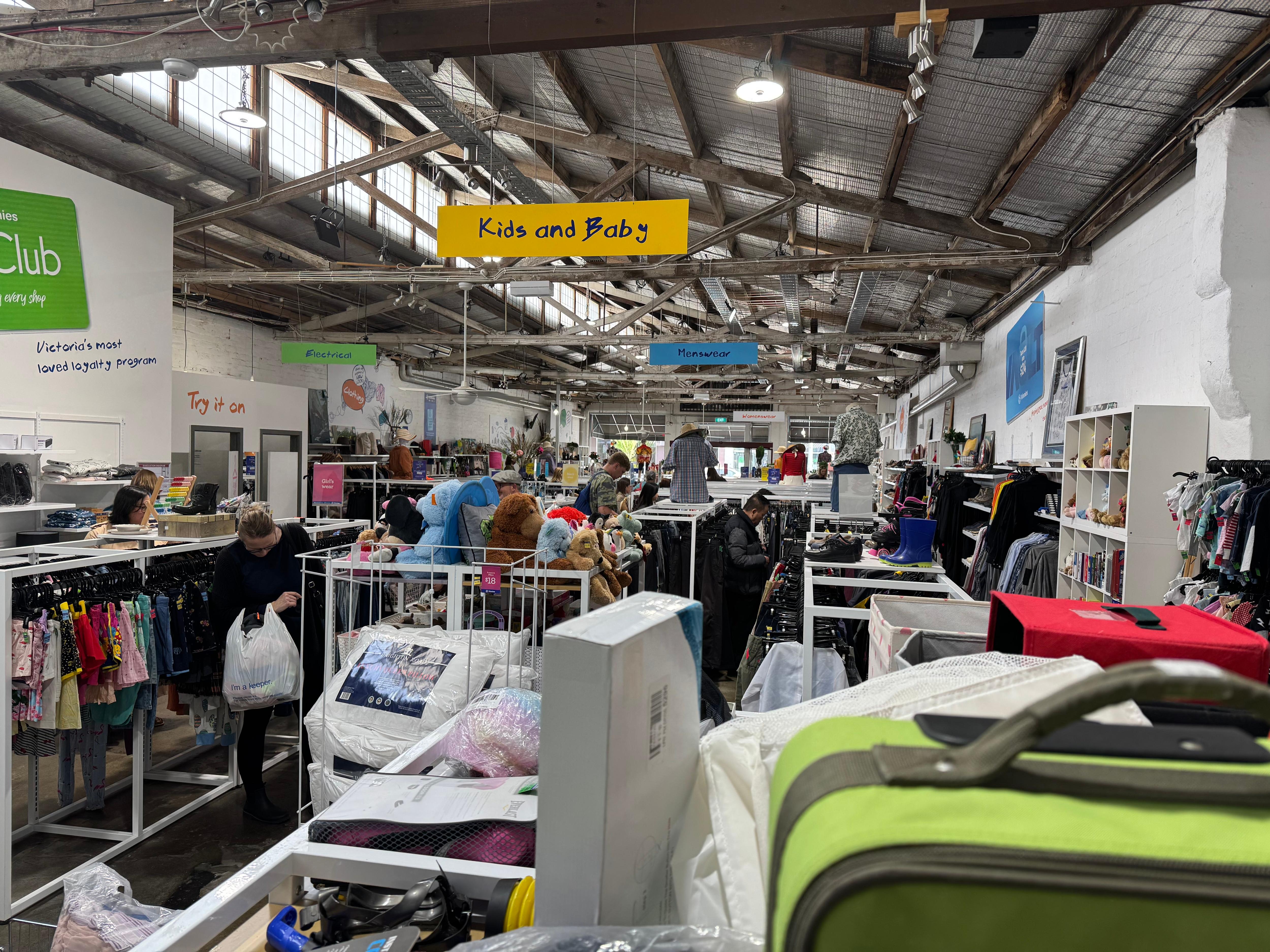 The interior of an op shop