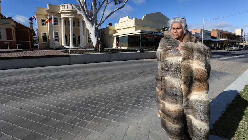 Esther Kirby in the main street of Kerang.