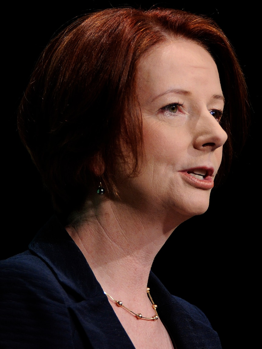 Prime Minister Julia Gillard delivers a speech