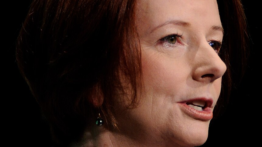 Prime Minister Julia Gillard delivers a speech