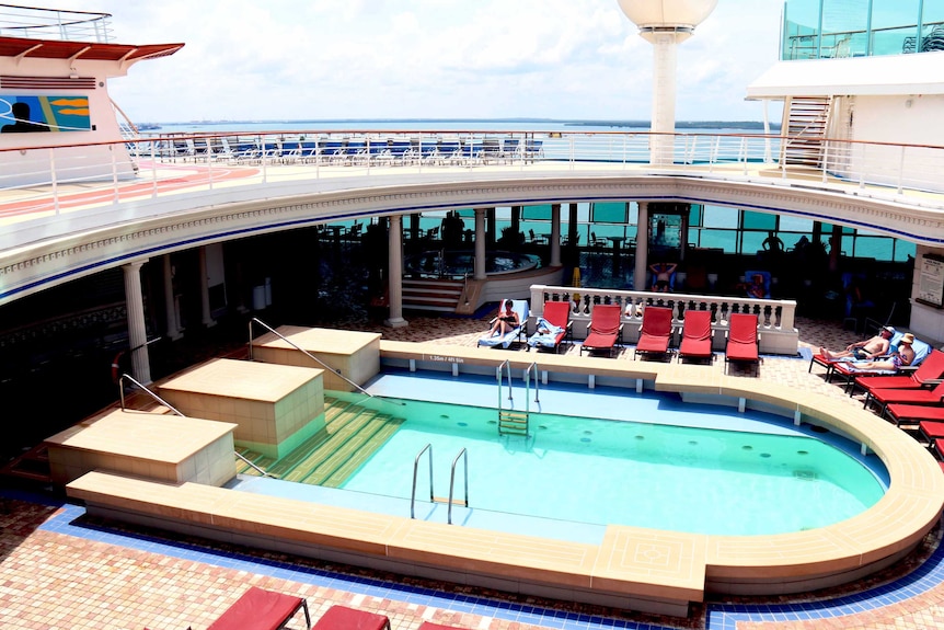 The main pool on the Voyager of the Seas