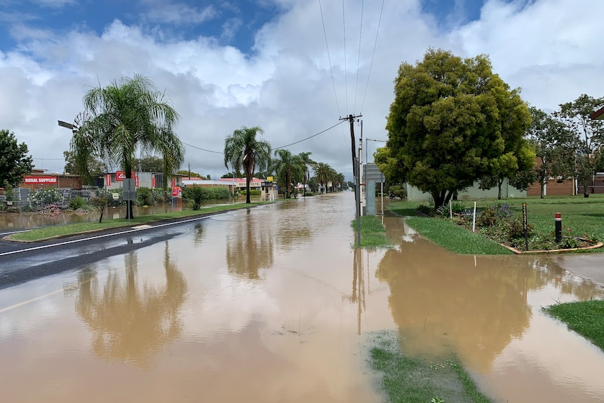 Road flooded.