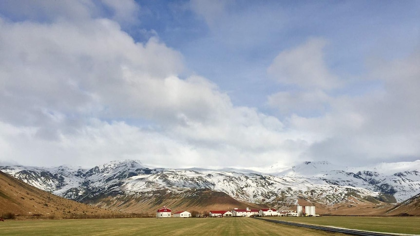 Town below Eyafjalla