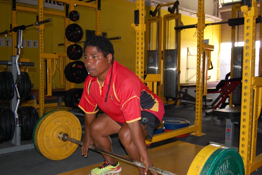 Linda Pulsan training for powerlifting ahead of the Pacific Games