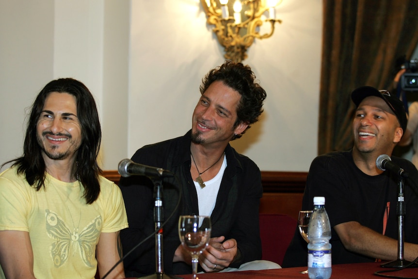 Brad Wilk, Chris Cornell and Tom Morello