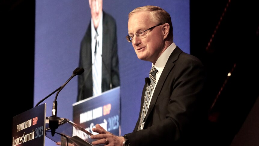 Reserve Bank governor Philip Lowe speaks at the AFR Business Summit.