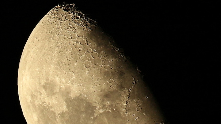 Close up of moon with craters