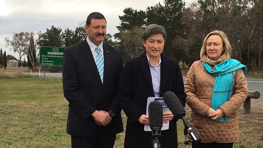 Mike Kelly, Penny Wong and Rowena Abbey