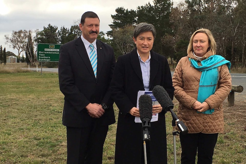 Mike Kelly, Penny Wong and Rowena Abbey