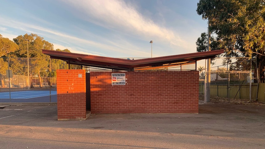 The toilet block at Blair Athol where a girl was allegedly raped.