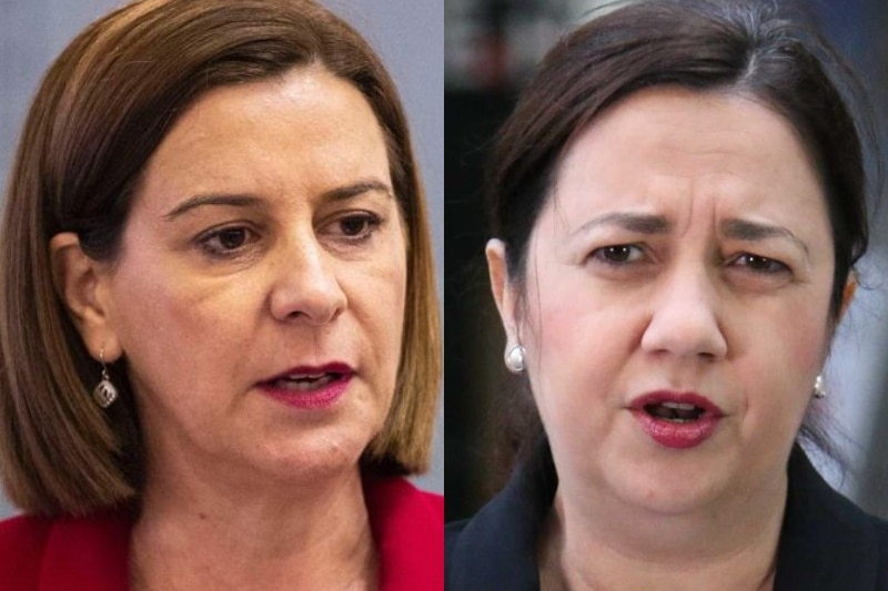 A composite photo of Deb Frecklington and Annastacia Palaszczuk.