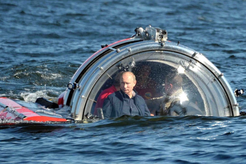 Russian president Vladimir Putin inside a C-Explorer 5 submersible