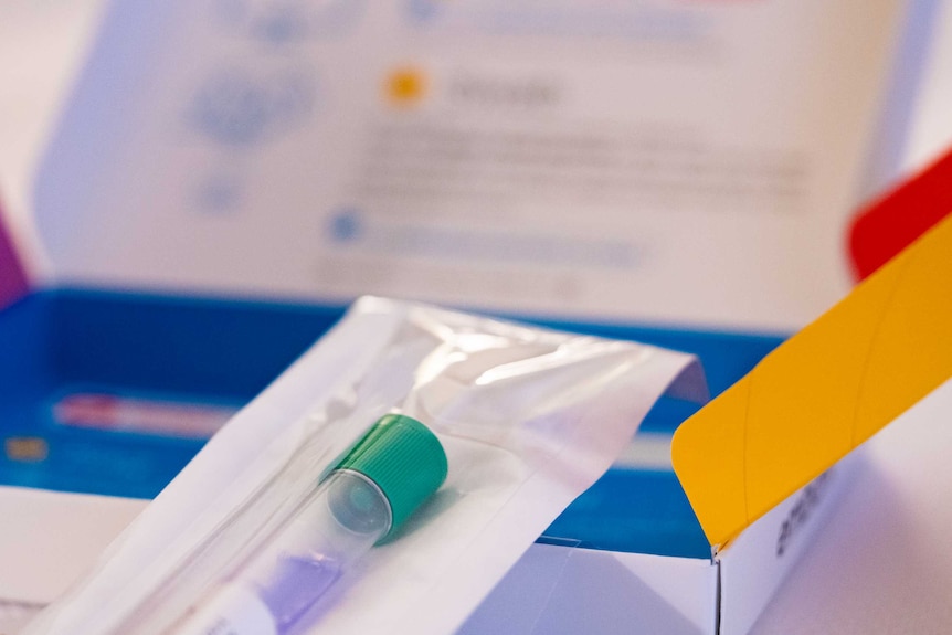 A generic home DNA testing kit has been opened