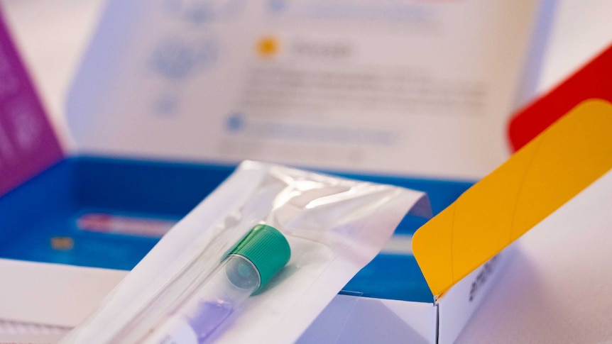 A generic home DNA testing kit has been opened