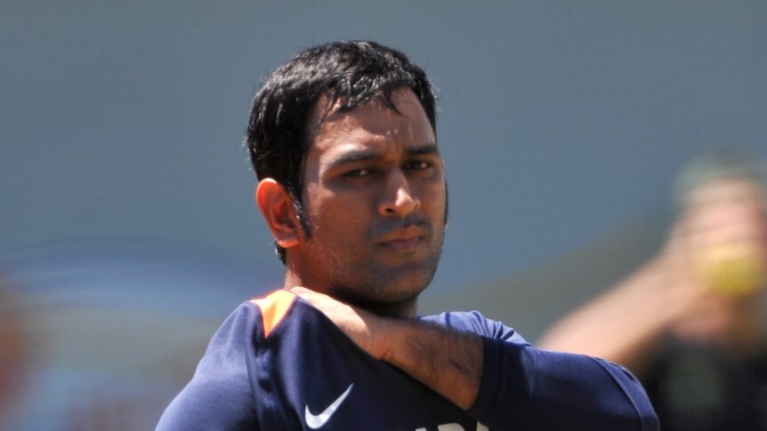 No regrets ... MS Dhoni looks on looks on during the India training session at the SCG (Mick Tsikas: AAP Image)