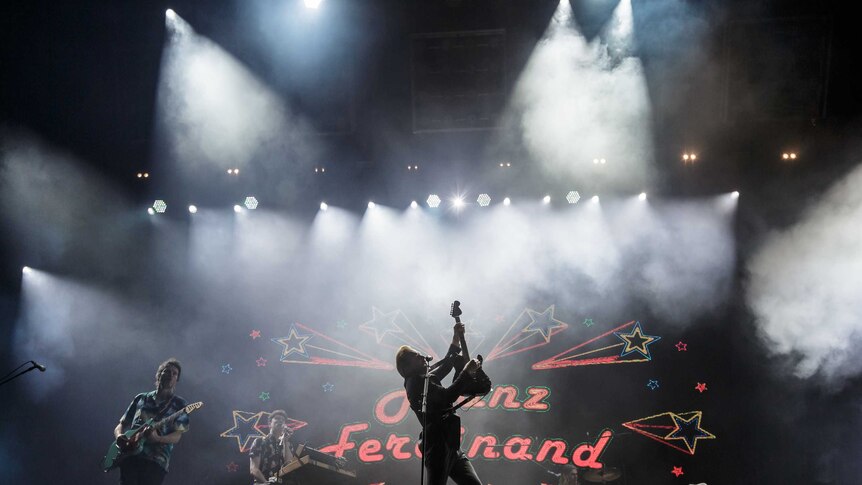 Franz Ferdinand frontman Alex Kapranos on stage at Splendour in the Grass in 2018