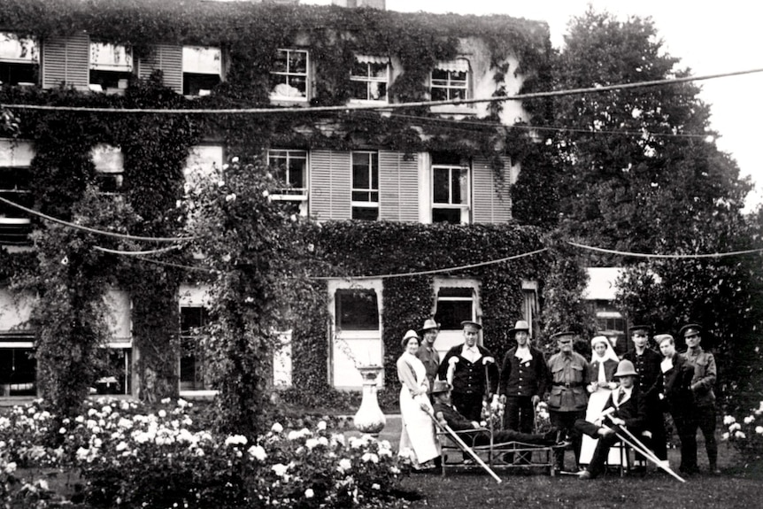 Harefield soldiers outside hospital