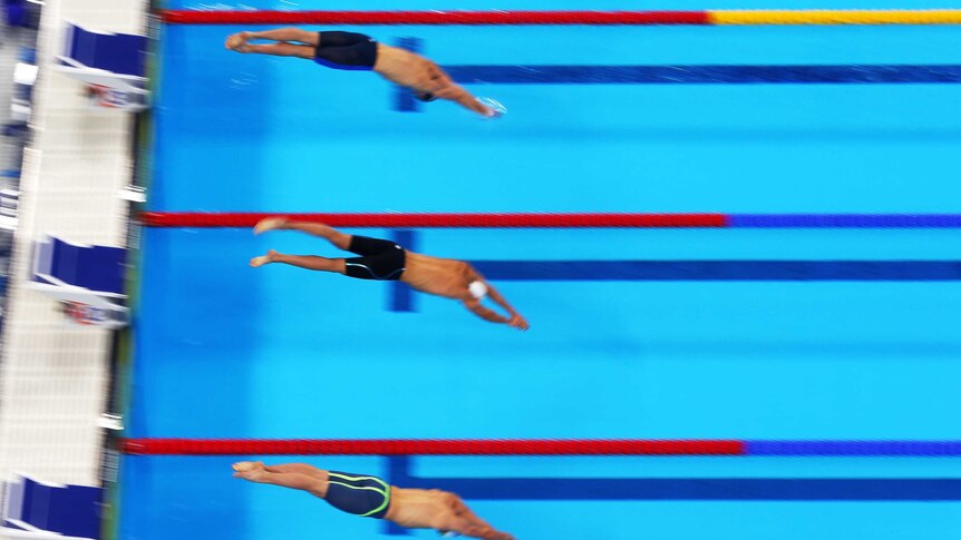 Generic shot of swimmers at European Games