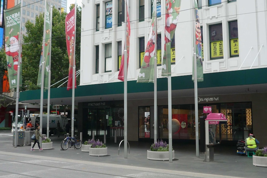 An artists' impression of fixed planter boxes in Bourke Street Mall, in Melbourne's CBD.