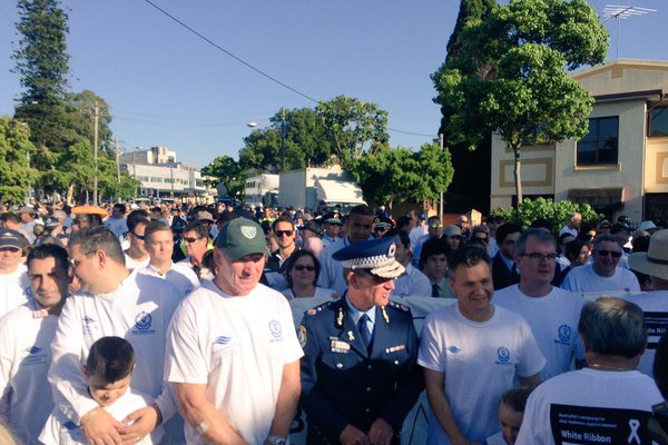 Andrew Scipione marching for White Ribbon Day