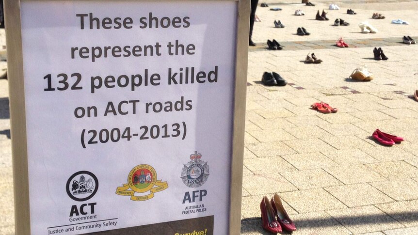 The empty shoe demonstration in Canberra.