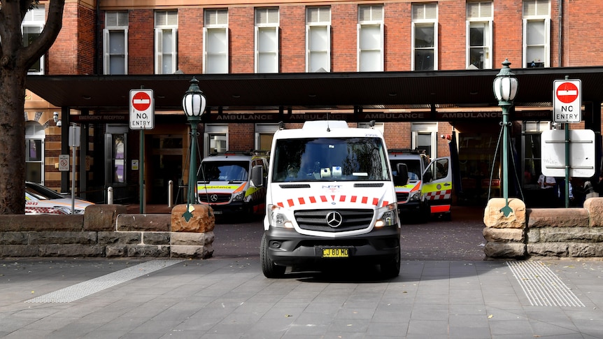 an ambulance outside a hospital