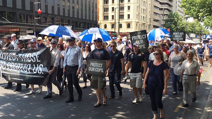 SA police march