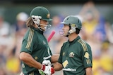 Ricky Ponting is congratulated by Andrew Symonds