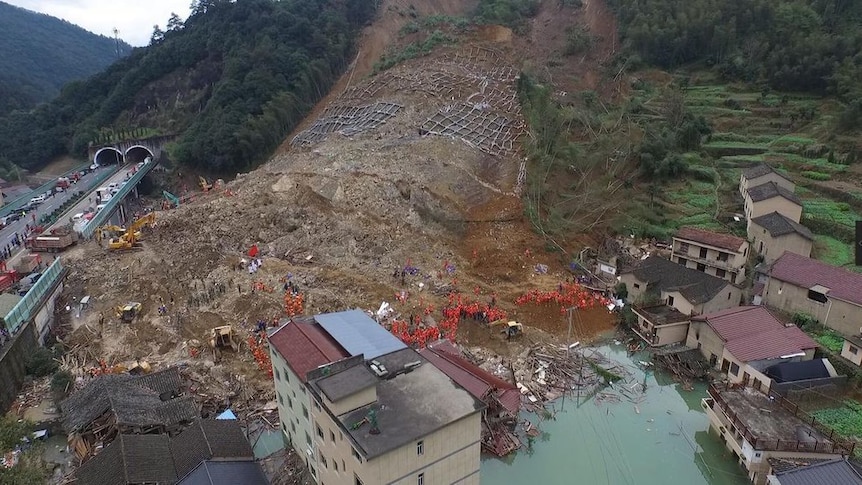 Scene of landslide in China's Taining