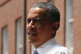 Barack Obama speaks about climate change at Georgetown University.