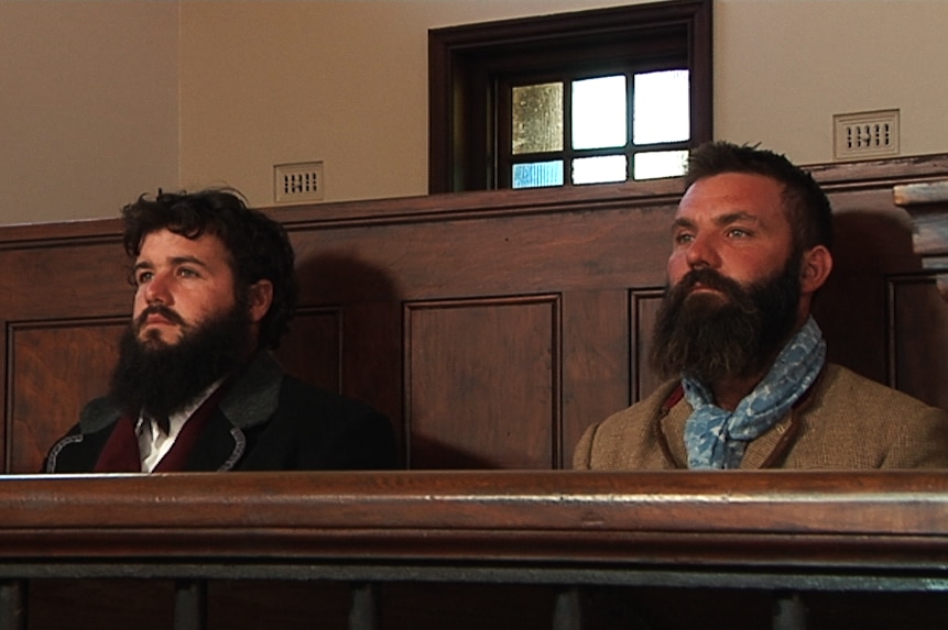 In the re-enactment of their capture and trial, Tom and John Clarke are played by descendants Tom and Luke Clarke