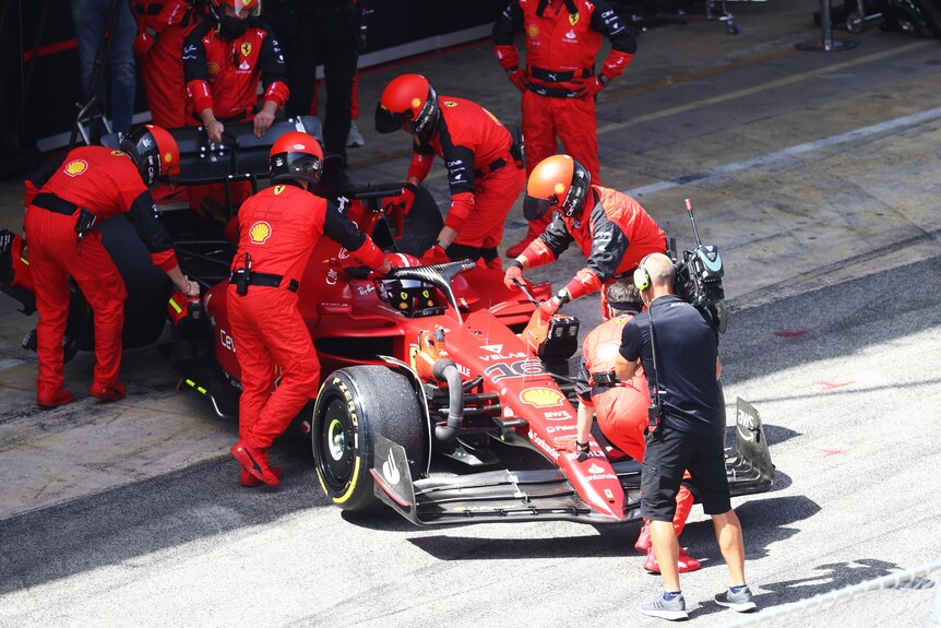 Ferrari retire a F1 car from a race.