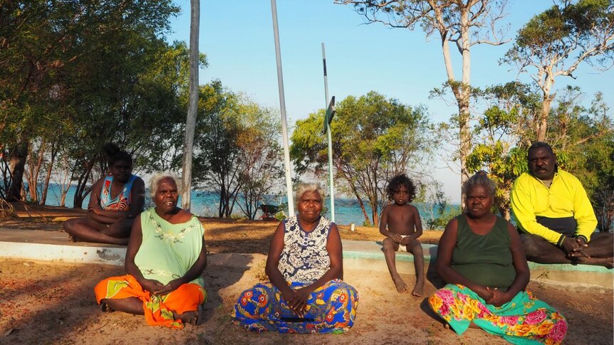 Yolngu people from the Galpu and Golpa clans sit in community.