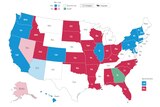 US midterm elections senate race map as of November 11, 2022.
