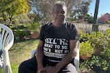 Dialysis patient Geoff Winmar sits in a backyard in Quairading.
