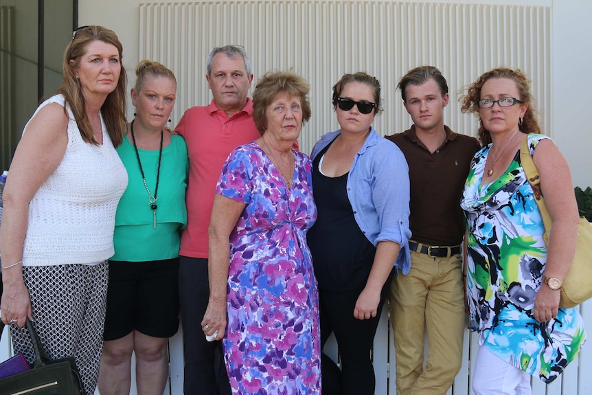 Ryan Donoghue's family gathered outside the Darwin Coroner's Court for the inquest into his 2013 death.
