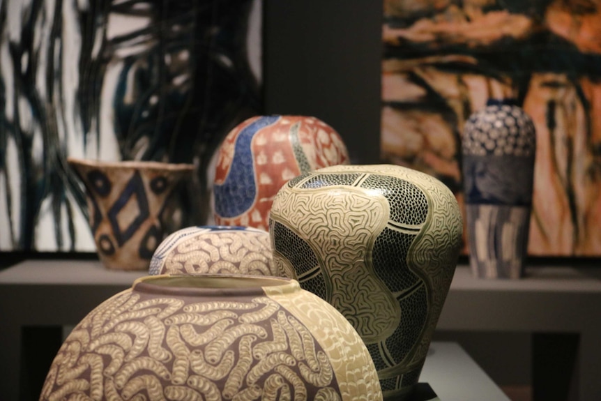 Vase artworks on display.