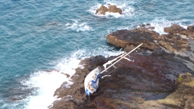 James Swan's boat stranded on Middle Island.