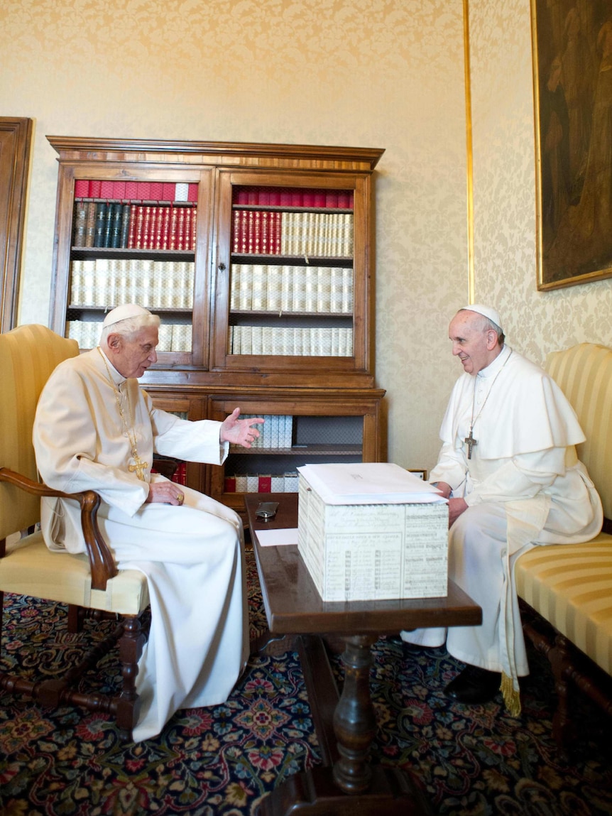 Pope Francis meets with Pope Emeritus Benedict