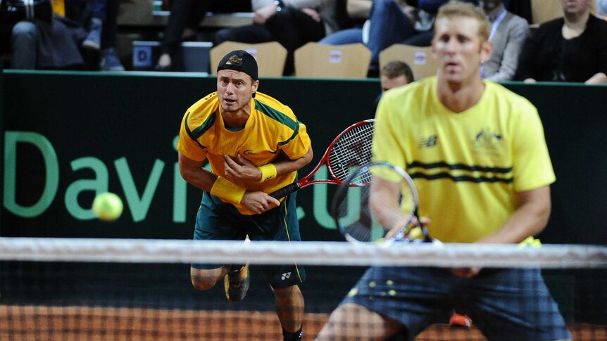 Lleyton Hewitt, Chris Guccione plays Davis Cup doubles