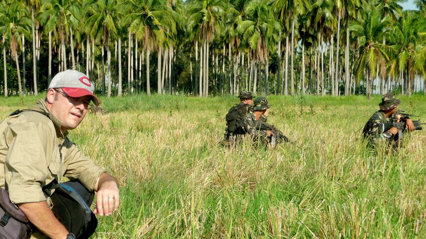 ABC TV's Mark Willacy in Southern Philippines following Mindanao Army, 2009