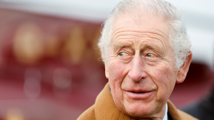 A close of photo of Prince Charles looking off camera with a small smile. 