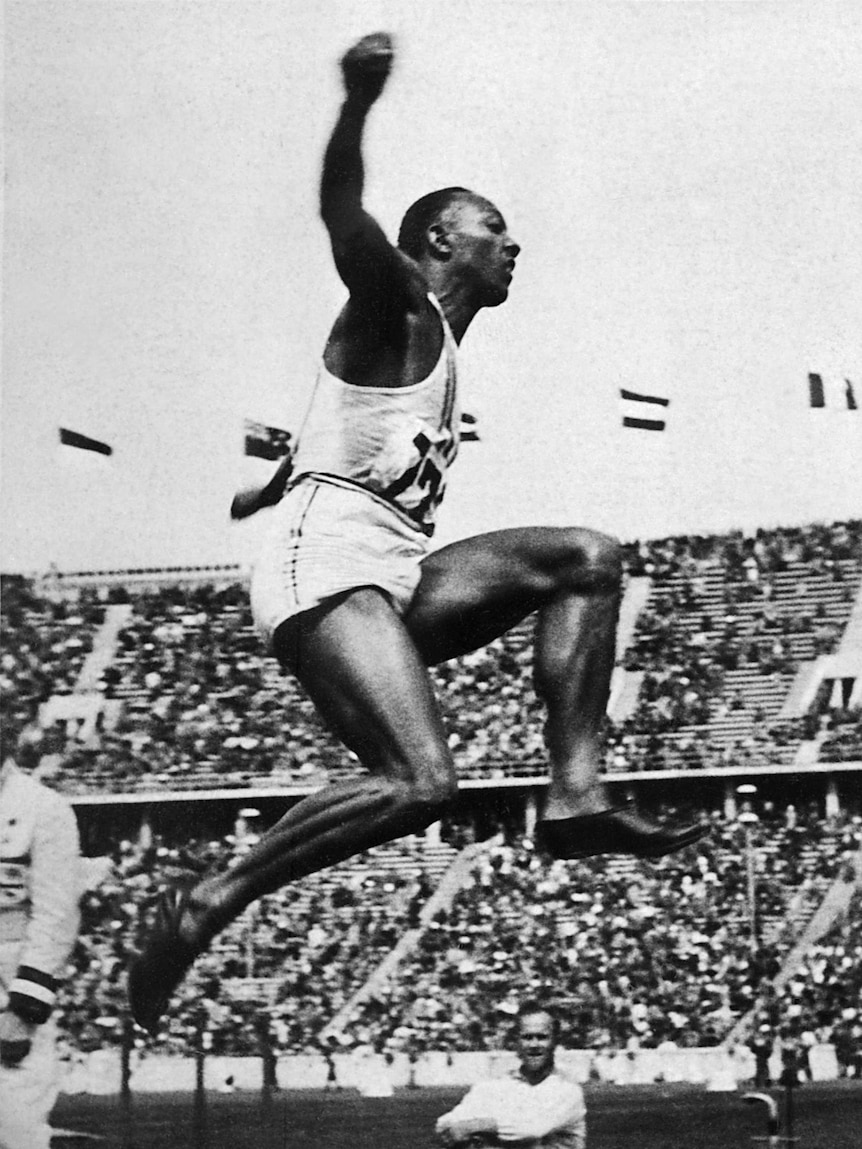 Jesse Owens during Berlin 1936 Olympics