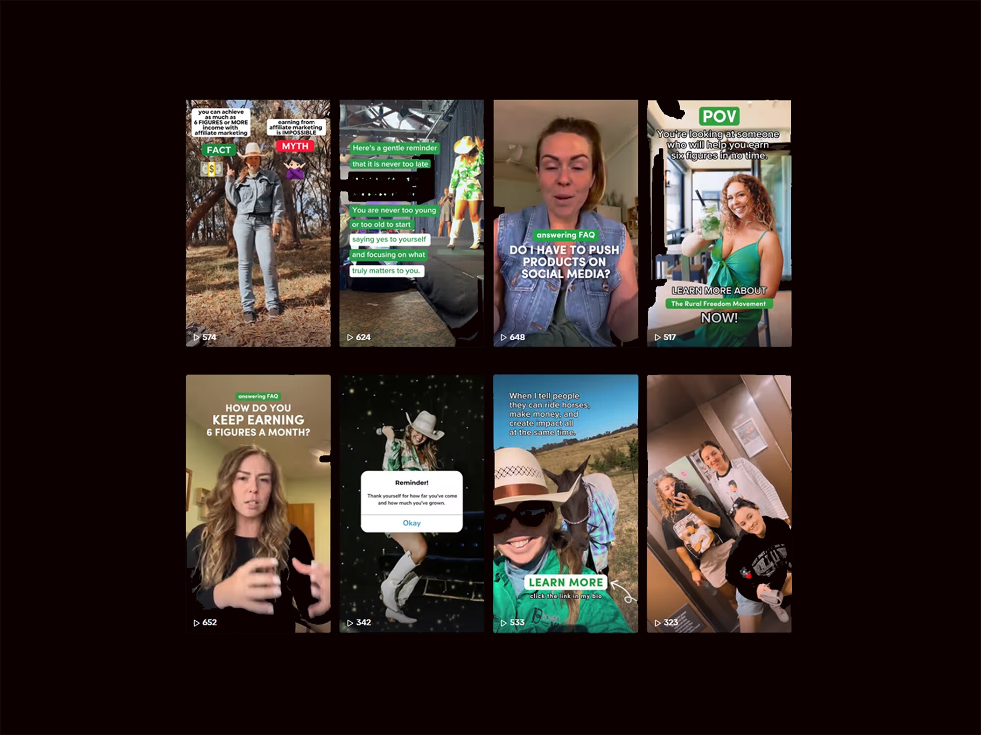 A screen shot of a Tik Tok feed featuring an Enagic sellers.