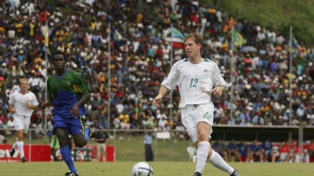 Scott Chipperfield in action Aus v Solomons, Honiara