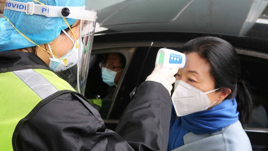 A woman being tested for Coronavirus